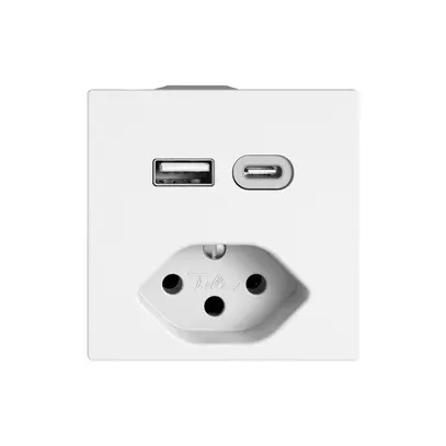 Presa di ricarica USB EDIZIO.liv SNAPFIX® USB A+C/T13 3A 230VAC bi 