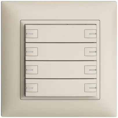 Poussoir ENC KNX 8× EDIZIOdue crema RGB avec LED 