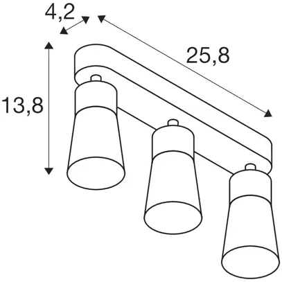 Spot SLV PURI 2.0 Cone CW GU10 3×6W VAR 258×42×138mm noir 