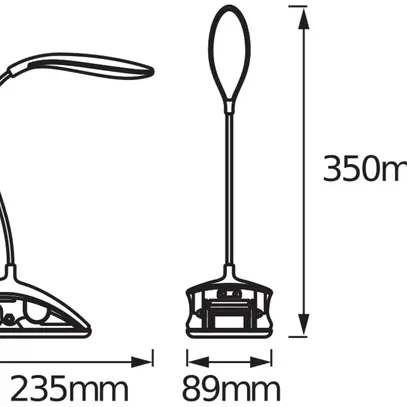 Luminaire de table LED LDV PANAN CLIP 5W 185lm 3000K blanc 