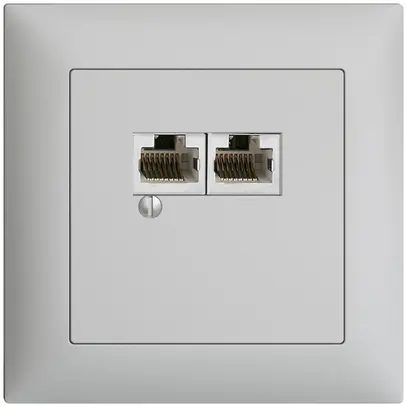 Scatola INC 2×RJ45/s 4P sep. EDIZIOdue R&M swissline grigio chiaro 