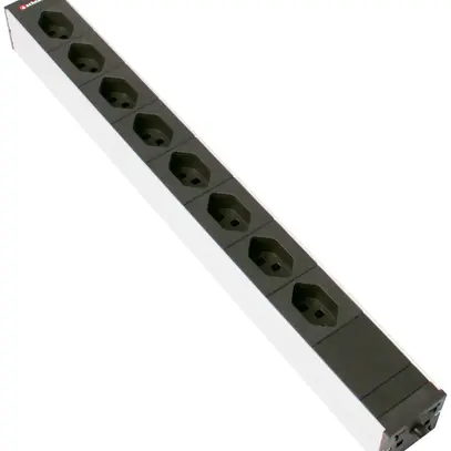 Presa multipla 19" 1UA 8×T23 Td3×1.5mm² 3m nero 