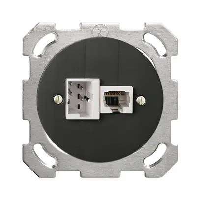 Scatola INC 1×TT,1×RJ45/u 4P ITplus Stand. 58mm nero ITM 