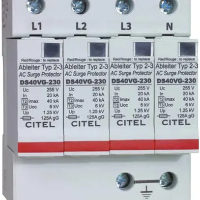Parasurtension Flury DS 40VGS type 2+3, 4-pôles 