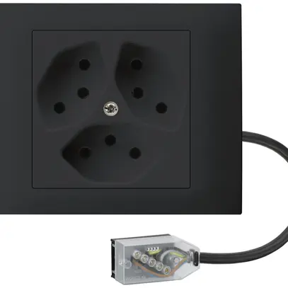 Presa INS kallysto 3×T13 L3 nero, per cavo piatto Technofil 