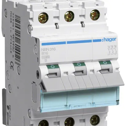 Disgiuntore Hager MCB 3P 415V tipo B 16A Icn 10kA 3UM 