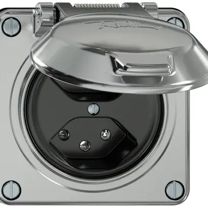 Presa ELEMENT 2×tipo 13 10A 250V IP20 con coperchio alluminio 