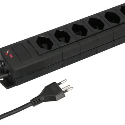 Presa multipla MH 6×T13 Prime-Line Td 3×1mm² 5m nero magneti 