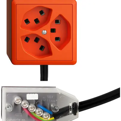 Prise AP 3×T23 16A orange L1 EDIZIOdue pour Technofil 