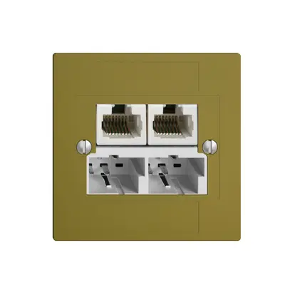 Scatola INC SOHO 2×TT/2×RJ45/u sep.ITplus EDIZIOdue olive 