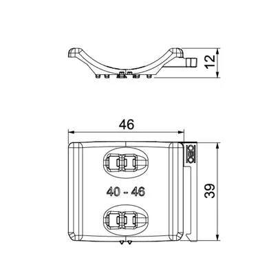 Contre-plaque Bettermann combinée avec contre-plaque double 40…46mm, PP, grc 
