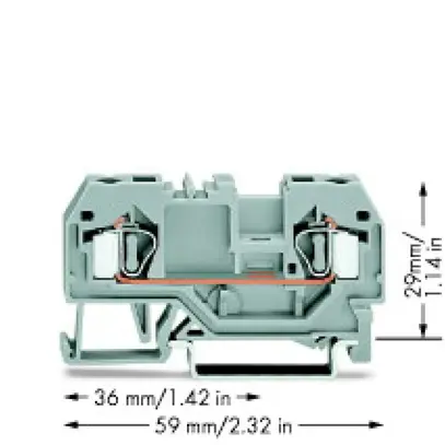 Morsetto di passaggio WAGO 2L 4mm² grigio 