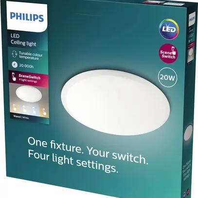 Plafonnier LED Wawel 20W 2700K 2000lm Ø380×66mm IP20 blanc 