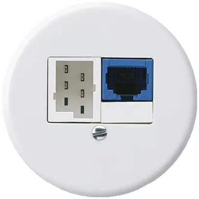 Insert pour boîte ENC DSL basico 1×RJ45/1×T+T blanc 