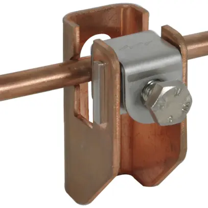 Supporto per conduttore piatto DEHN/elvatec piastra pressione, 6…10mm/11mm, Cu 
