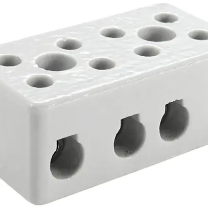 Klemme Porzellan 10mm² 4L 2-Befestigungslöcher 