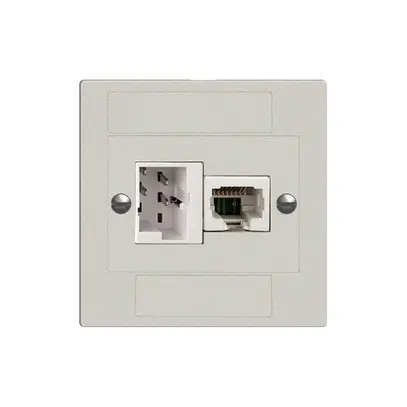 Prise ENC xDSL RJ45/TT83 gris clair ITplus EDIZIOdue, avec filtre 