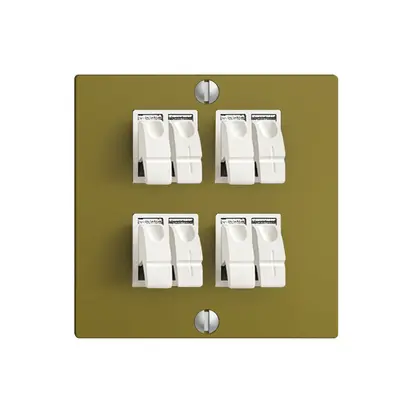 Prise audio EDIZIOdue F 4×olive borne à étrier pour 4 haut-parleurs 