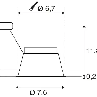 Downlight SLV HORN GU10 25W Ø76mm alluminio bianco 
