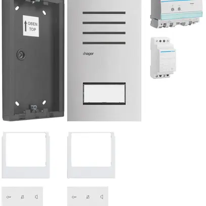 Kit audio AP Hager elcom.start per 2 appartamenti 