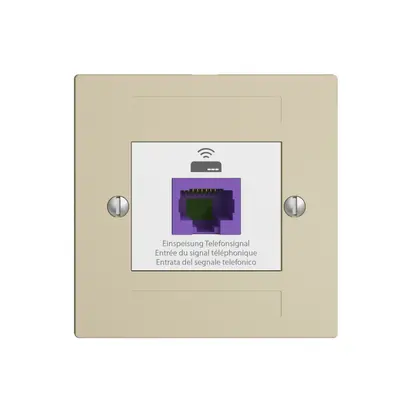 Presa ritorno EDIZIOdue F 1×RJ45 p.Swisscom VoIP, 8 poli, UTP, vanille 