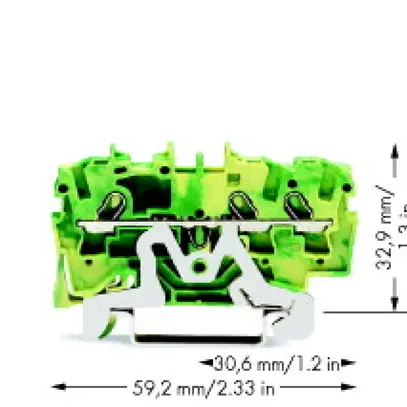 Morsetto di passaggio WAGO TOPJOB S 1.5mm² 3L verde/giallo ser.2001 