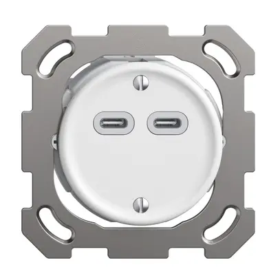 Presa INC USB 18W 2×tipo C Feller STANDARDdue QM 230V 3600mA bianco 