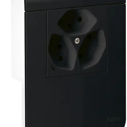 Support d'appareil Hager pour SL20115 noir, 3×T13 1×S 