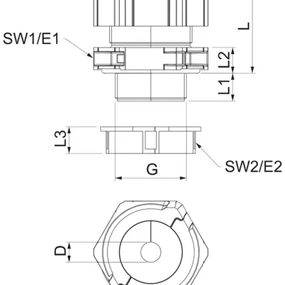 Pressacavo Bettermann V-TEC TB32 separabile M32 1×Ø9…13mm IP67 grigio 