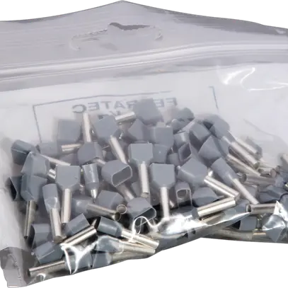 Embout de câble jumelé isolé 2×2.5mm²/12mm gris 