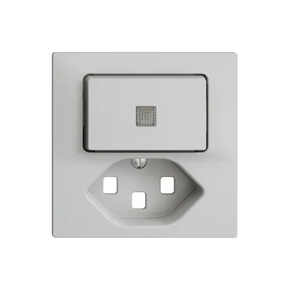 Kit frontale EDIZIOdue grigio chiaro, 60×60mm T23 con lente 
