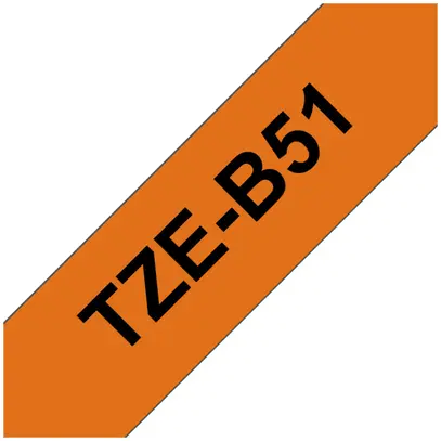 Cassette ruban TZe 24mm×5m orange fluorescent 