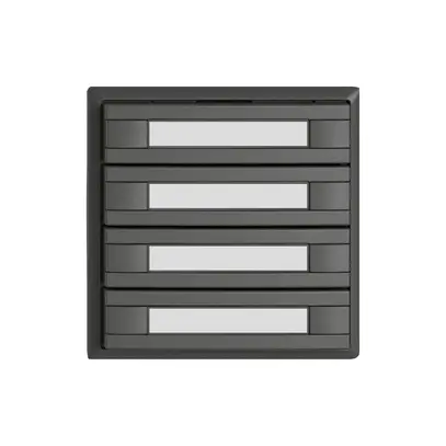 Poussoir KNX RGB EDIZIO.liv SNAPFIX® capteur temp.s.LED étiqu.8× comm.1T grf 
