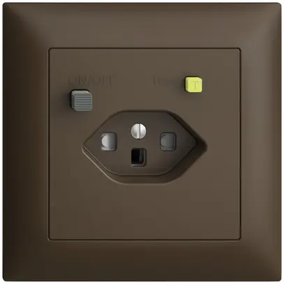 Prise ENC EDIZIOdue T23 FI 30mA FMI, shutter, coffee 