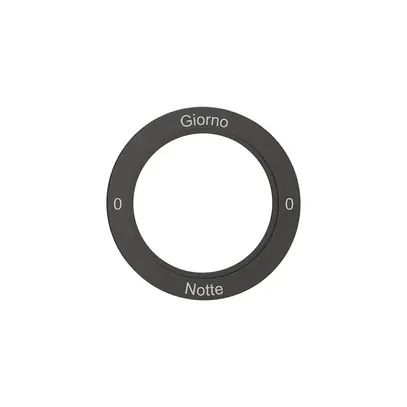 Disque indicateur NEVO, p.interrupteur rotatif, 0-Giorno-0-Notte, noir 