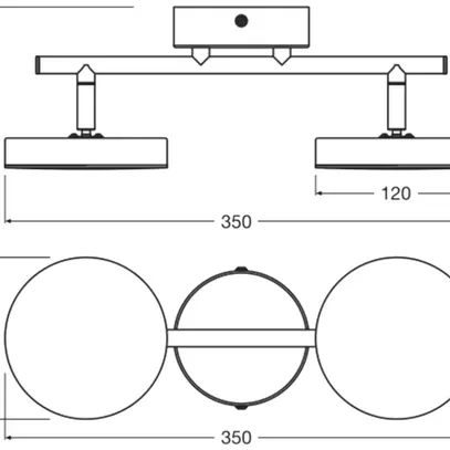 LED-Spot LEDVANCE Decor Moon 10.5W 560lm 830 350×120×119mm schwarz 2×Spot 