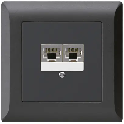 Boîte ENC kallysto.line 2×RJ45s noir parallèle 