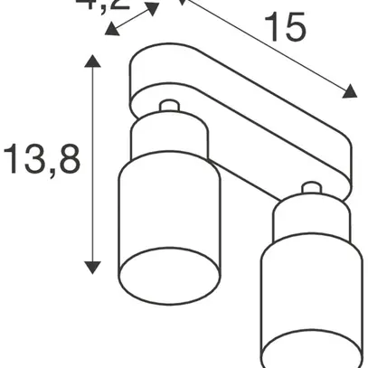 Spot SLV PURI 2.0 Tube CW GU10 2×6W DIM 150×42×138mm grau 