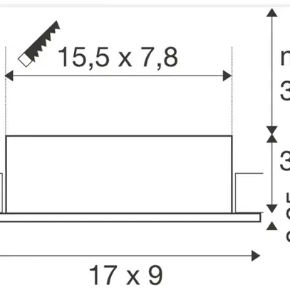 Spot INC SLV NEW TRIA GU10 2×10W 170×90mm blanc 