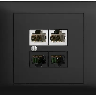 EB-Dose 4×RJ45 2×u/2×s EDIZIOdue schwarz R&M swissline NT 2ab 
