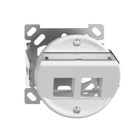 Kit de montage AP Sdue, avec capot de sortie oblique p.2×Keystone blanc 