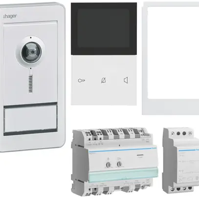 Kit vidéo elcom.home p.1appartement poste intérieure blanc/extérieure blanc 