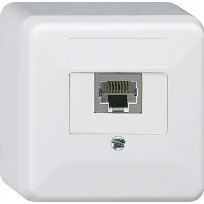 Scatola di raccordo AP basico 1×RJ45s bianco 62×62×36mm 
