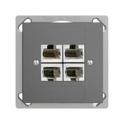 EB-Dose 4×RJ45/s 4P getr. EDIZIOdue dunkelgrau ITplus 