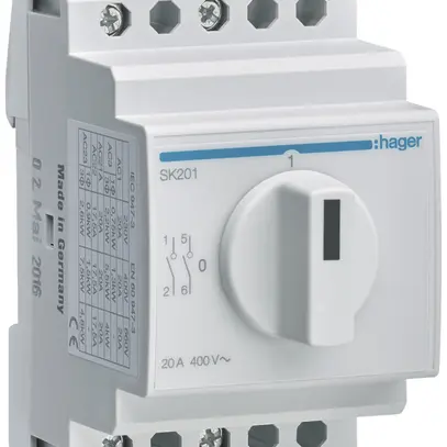 Interruttore rotativo AMD Hager 20A 400V 2 chiusura 0 apertura 0 invertitore 3UM 