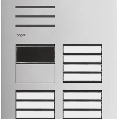 Postazione audio esterna Hager elcom.one 2-fili con LED per 12appartamenti ac-pr 