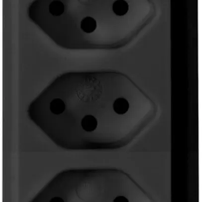 Presa multipla cleverLINE 5×T13 nero 1.5m H05VV-F 3×1mm² 