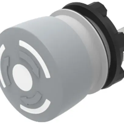 Poussoir à champignon EAO 84 1NC raccord à souder/ficher Ø22.3mm gris/noir 