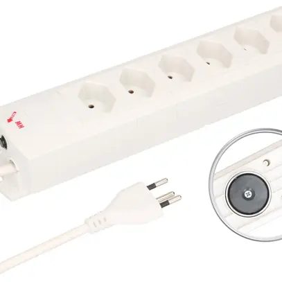 Steckdosenleiste MH 6×T13 Prime-Line Td 3×1mm² 3m weiss Magnete 