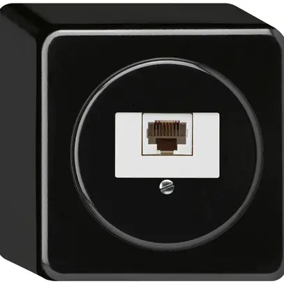 Boîte de raccordement AP basico 1×RJ45u noir 
